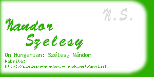 nandor szelesy business card